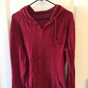 Volcom Murphy Thermal Button Hoodie Wine